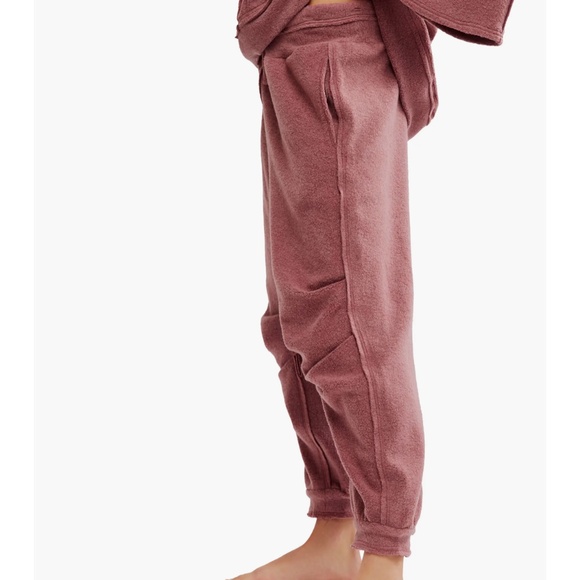 Free People Mauve Day Off Fleece Joggers - Picture 4 of 7